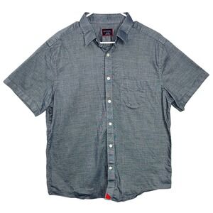 UNTUCKit Petrus Mens XLarge Short Sleeve Button Up Shirt Blue Cotton Casual XL